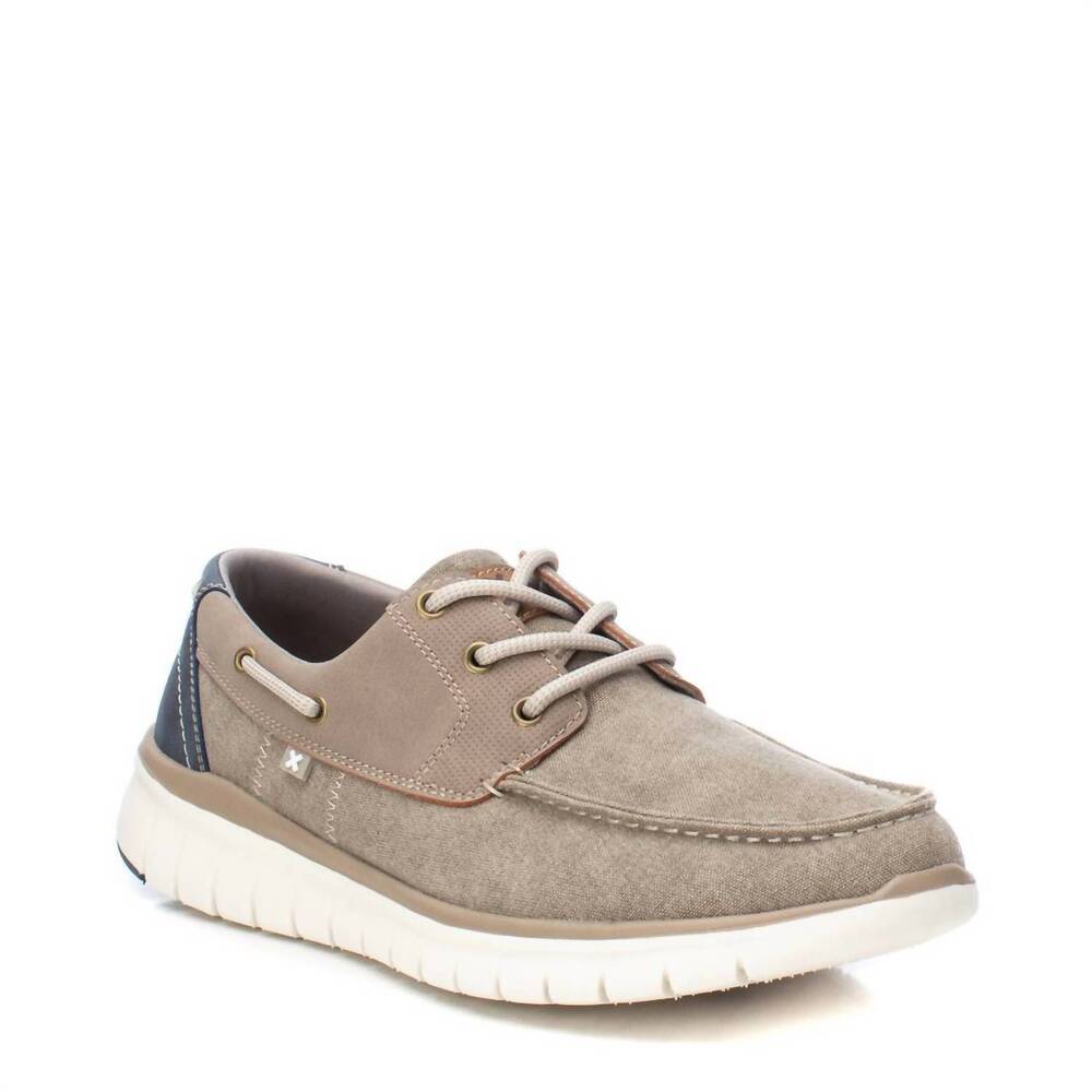 NEW XTI men's 14231003 boat shoe in taupe